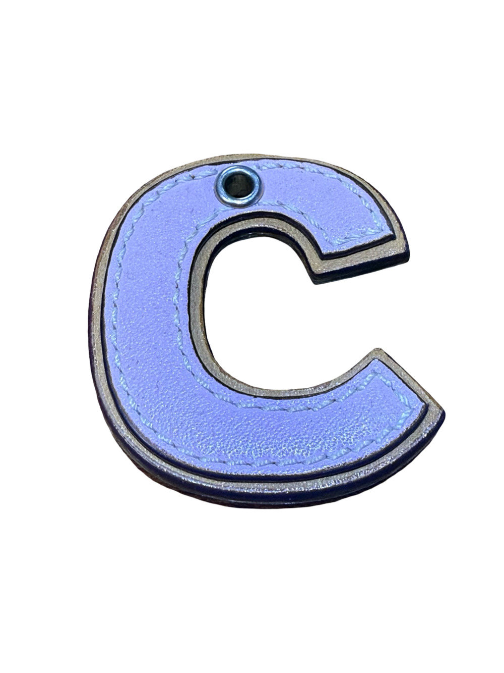 Coach Leather Letter C Bag Charm Pink Purple